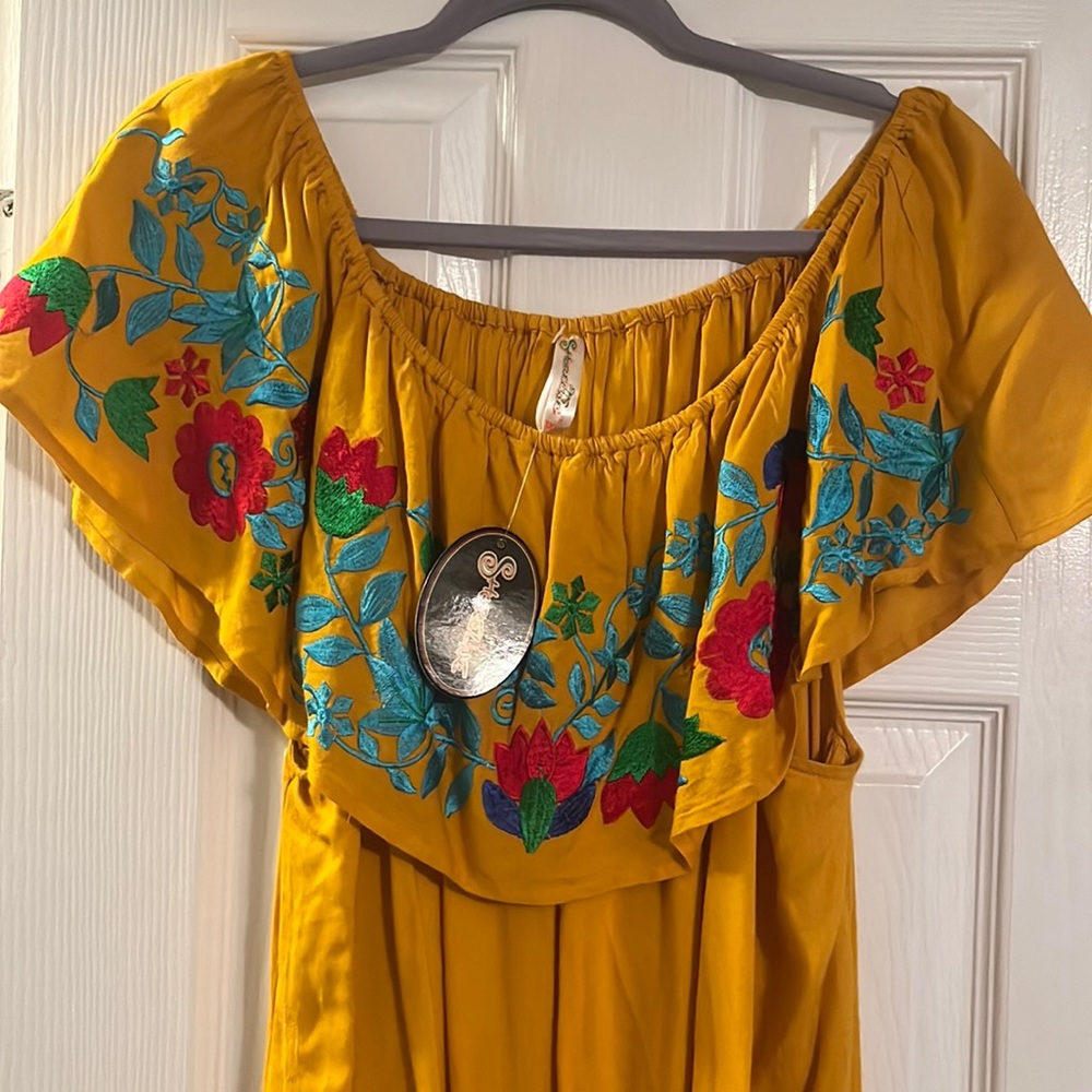Yellow embroidered sundress!